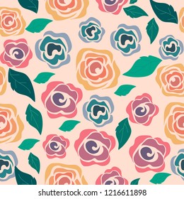 roses seamless pattern background