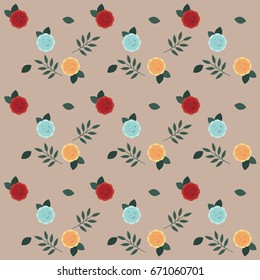 Roses seamless pattern design for wallpaper.vector