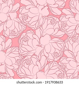 Roses seamless pattern. floral vector background