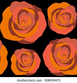 Roses seamless pattern with flowers in Victorian style. Abstract rose background in red colors. Floral illustration. Vector vintage design. Bouquet of retro plants.