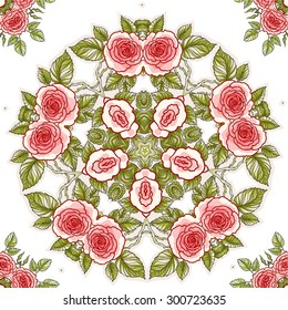 Roses seamless pattern for holiday design. Floral background.