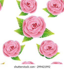Roses seamless pattern on a white background .