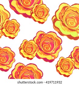 roses seamless pattern on a white background vector illustration