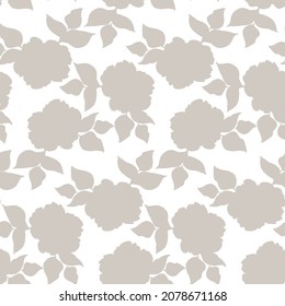 Roses seamless pattern for textile, spring flower pastel color, vector background