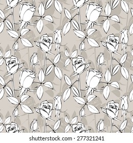 Roses seamless pattern, vector eps 8