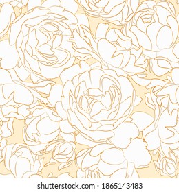 Roses Seamless pattern, vector floral illustration. Nature background