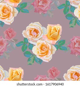 Roses seamless pattern  vector illustration