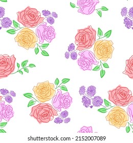 Roses seamless pattern. vector illustration for background greeting card and wedding invitations. Happy Valentine's day.