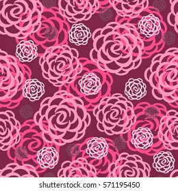 Roses seamless pattern. Vector illustration.