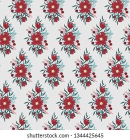 Roses seamless pattern.Vector seamless pattern with roses