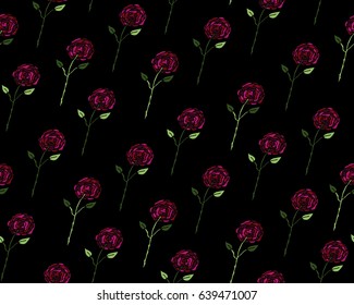 Roses seamless pattern.Vector seamless pattern with roses
