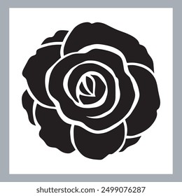 roses set silhouette vector illustration, black silhouette of a flower isolated on a white background, different type of decorative rose with leaves.