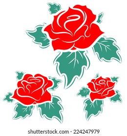 The roses. set. vector illustration.