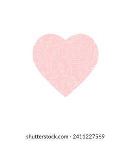 Roses en forma de ilustración de un vector cardíaco. Decoración única para tarjeta, impresión o afiche. El amor y la temática romántica.