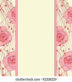 roses sides vector love, wedding or valentine's day template