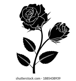 roses silhouette vector. art illustration EPS format