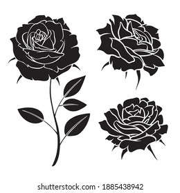 roses silhouette vector. art illustration EPS format