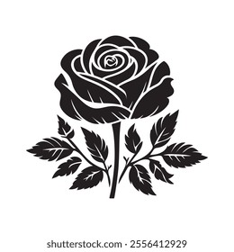 Roses silhouette vector illustration image 