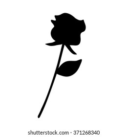 roses silhouettes isolated illustration on white background