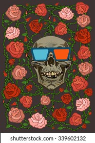 Roses and skull