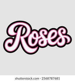 Roses Text of Valentine Typography Vectors