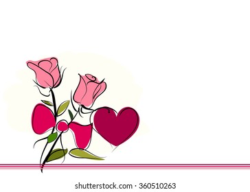 Roses valentine day vector background