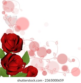 A roses valentines day corner frame design element