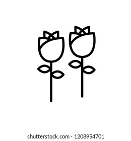 Roses valentines day vector icon