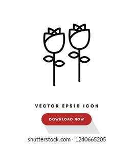 Roses valentines day vector icon
