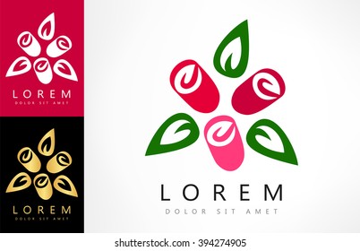 roses vector. flower logo