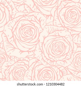 Roses vector seamless pattern for textile, packaging, wedding invitation.