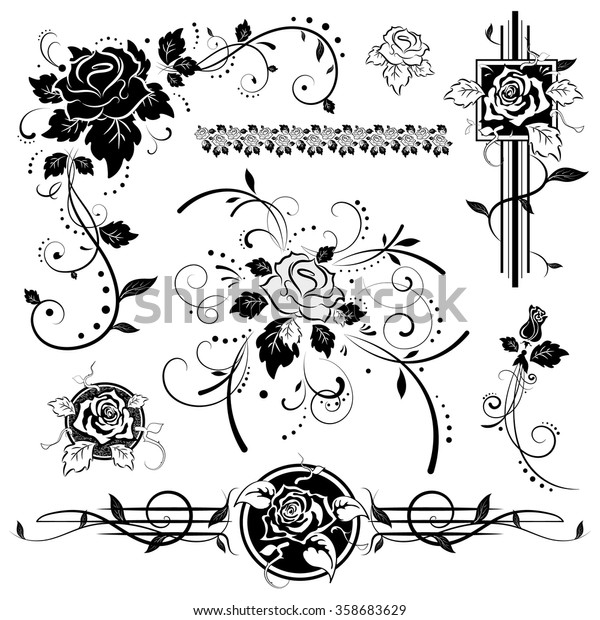 Roses,\
vintage design elements, vector\
illustration