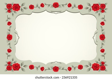 Roses Vintage Square-Shaped Frame, Border