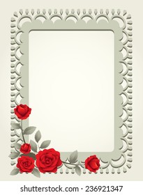 Roses Vintage Square-Shaped Frame, Border 