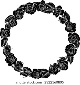 Roses, coupe de bois, style vintage, courroie de fleurs
