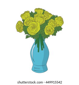 roses yellow illustration vector