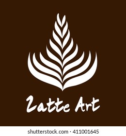 Rosetta Coffee Latte Art Logo, Icon, Symbol for Coffee Shop with Coffee Color Background