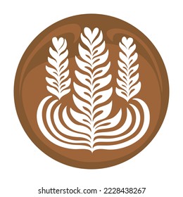 Rosetta Latte art Coffee Logo Design on white back, Vector ilustración