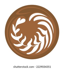 Rosetta Latte art Coffee Logo Design on white background, Vector illustration