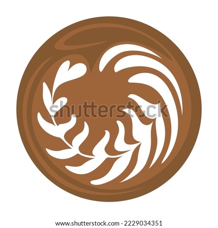 Rosetta Latte art Coffee Logo Design on white background, Vector illustration