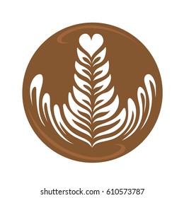 Rosetta latte art coffee vector design for logo and symbol