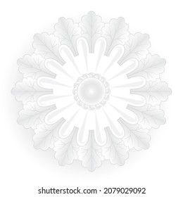 rosetta ornament white, vector illustration