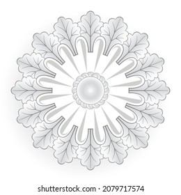 rosetta ornament white, vector illustration