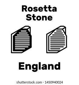 Rosetta Stone icon in the British Museum as a tourist attraction