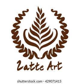 Rosetta and Wing Coffee Latte Art, Logo, Icon Vector Design