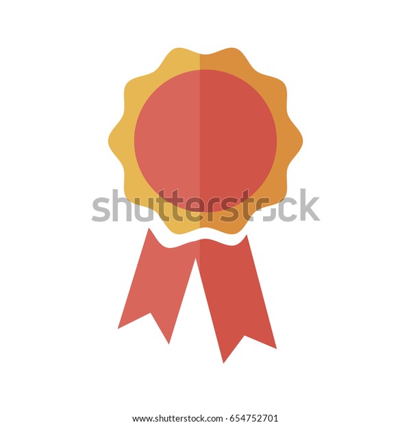 Rosette Award Ribbon Banner Decoration Icon Stock Vector (Royalty Free ...