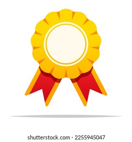 Rosette award ribbon vector isolated illustration