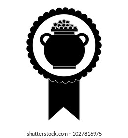 rosette badge with cauldron coins fortune