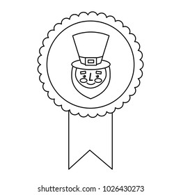 rosette badge with face leprechaun character
