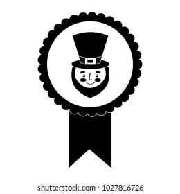 rosette badge with face leprechaun character